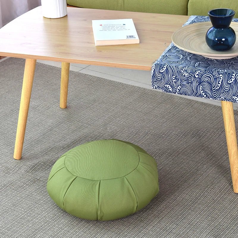 Round Floor Yoga Meditation Cushion - Natural Buckwheat Fill