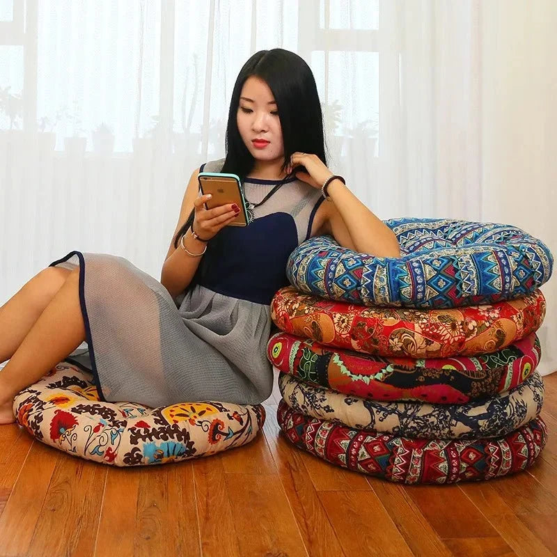 Round Thick Floor Cushion - Window Seat & Reading Nook Comfort