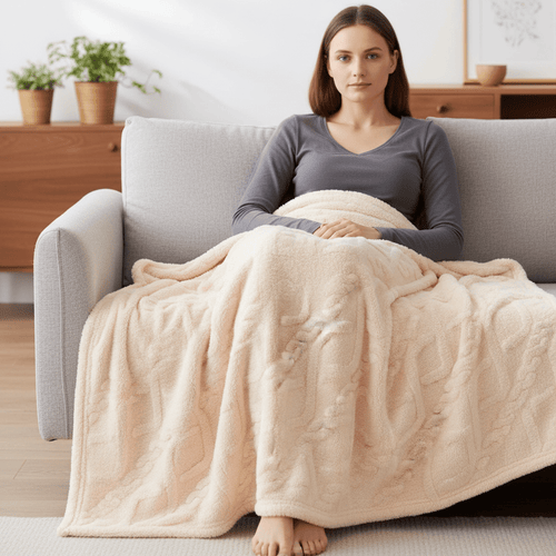 Lightweight Coral Fleece Blanket - Daily Sofa & Travel Comfort