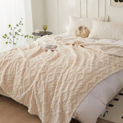 Lightweight Coral Fleece Blanket - Daily Sofa & Travel Comfort