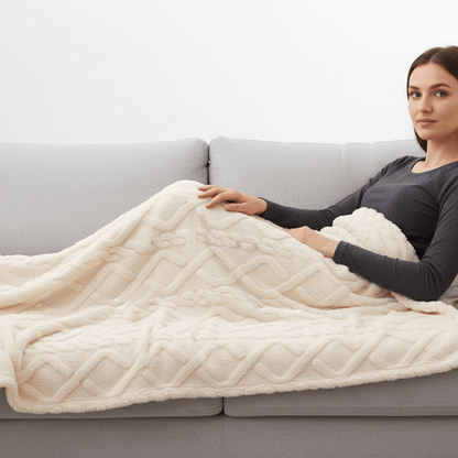Lightweight Coral Fleece Blanket - Daily Sofa & Travel Comfort