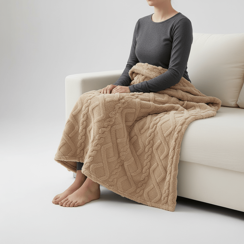 Lightweight Coral Fleece Blanket - Daily Sofa & Travel Comfort