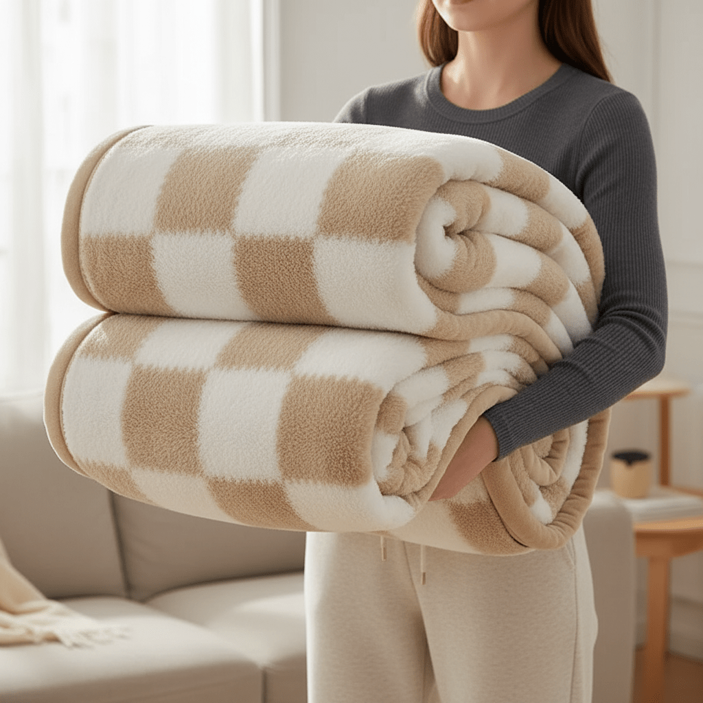 Coral Fleece Velvet Blanket - Luxuriously Thick & Warm UK Throw