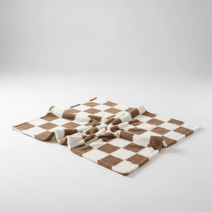 Checked Fleece Blanket - Bed & Sofa Classic Cosy Comfort