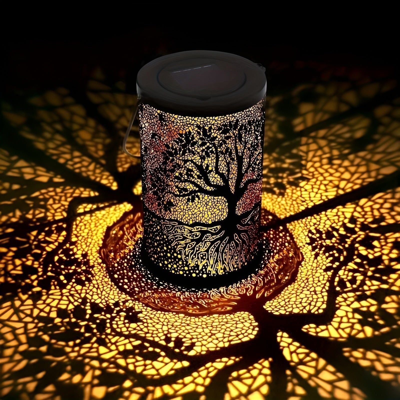 SolarArt Lanterne Solaire Luxe Métal Art | Arbre de Vie ou Feuille Jardin Décoration