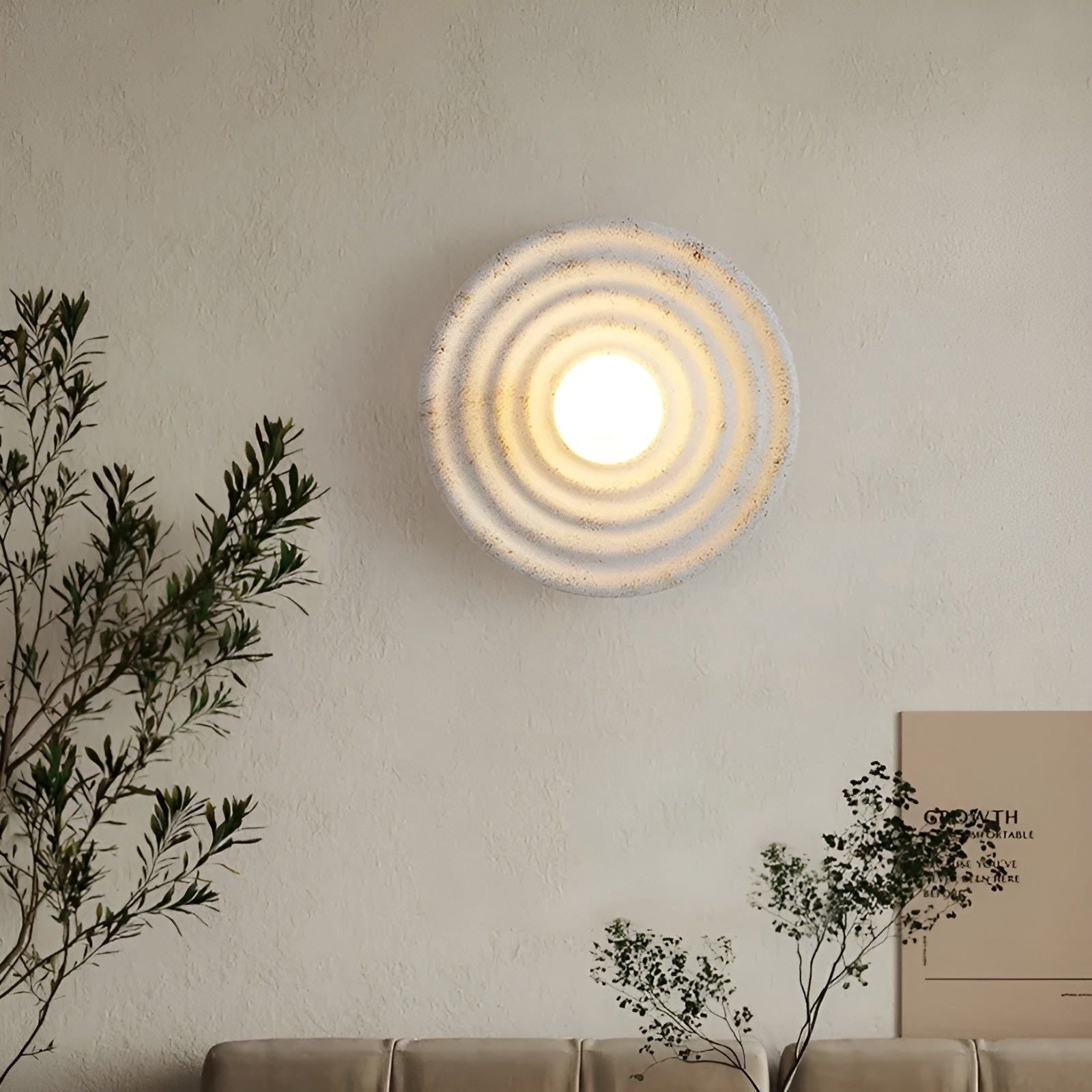 Applique Wabi-Sabi Ronde Japonaise Designer | Lumière Chaude 3000K ou Froide 6000K