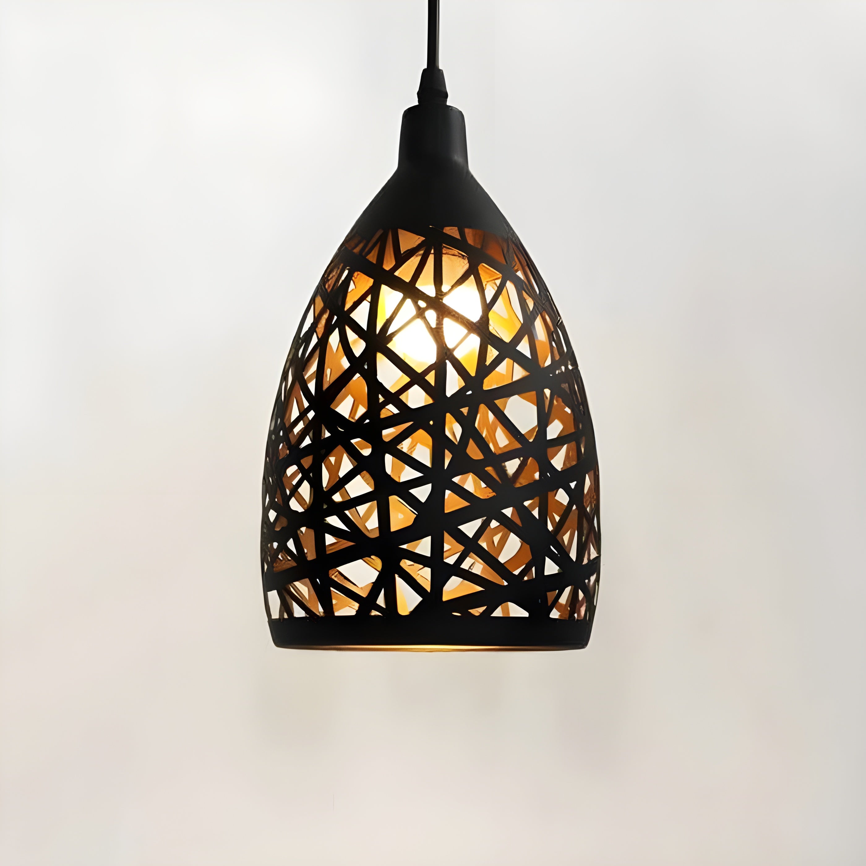 LoftWeave Suspension Cage Métal Industriel | Loft et Salon Vague ou Quadrillage