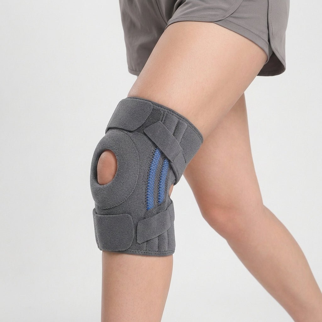 Open-Patella Knee Brace with Stabilizers - Structural Knee Support