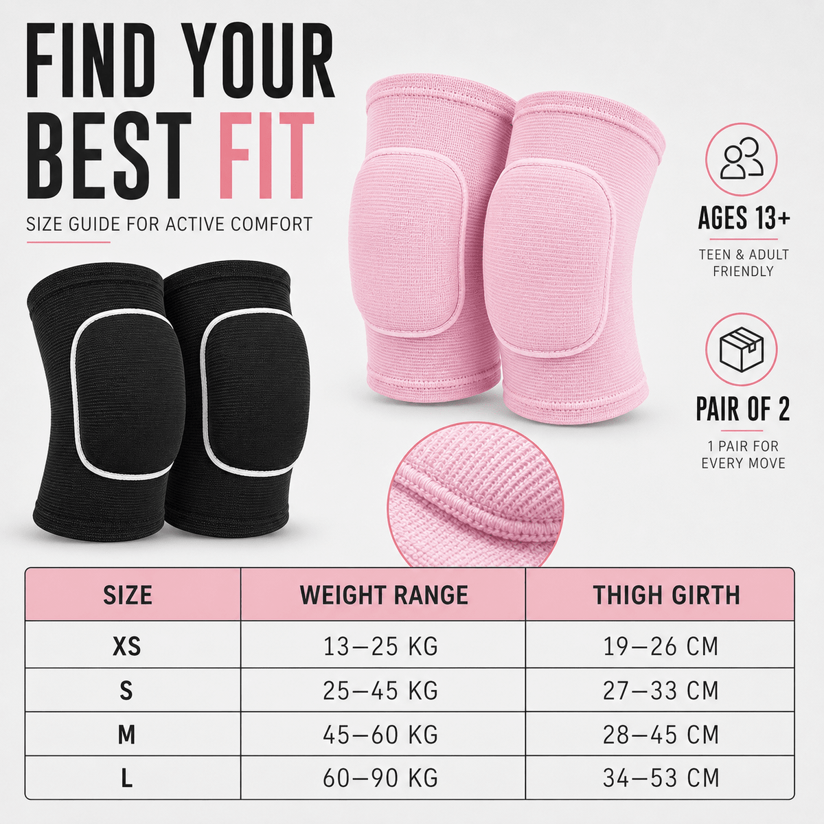 Women's Soft Knee Pads - Thick Sponge Dance & Volleyball