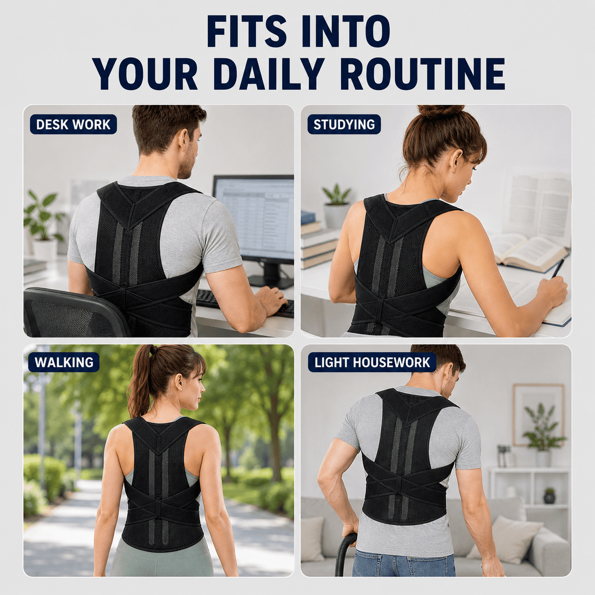 Lumbar Posture Support Vest - Adjustable Complete Back Relief