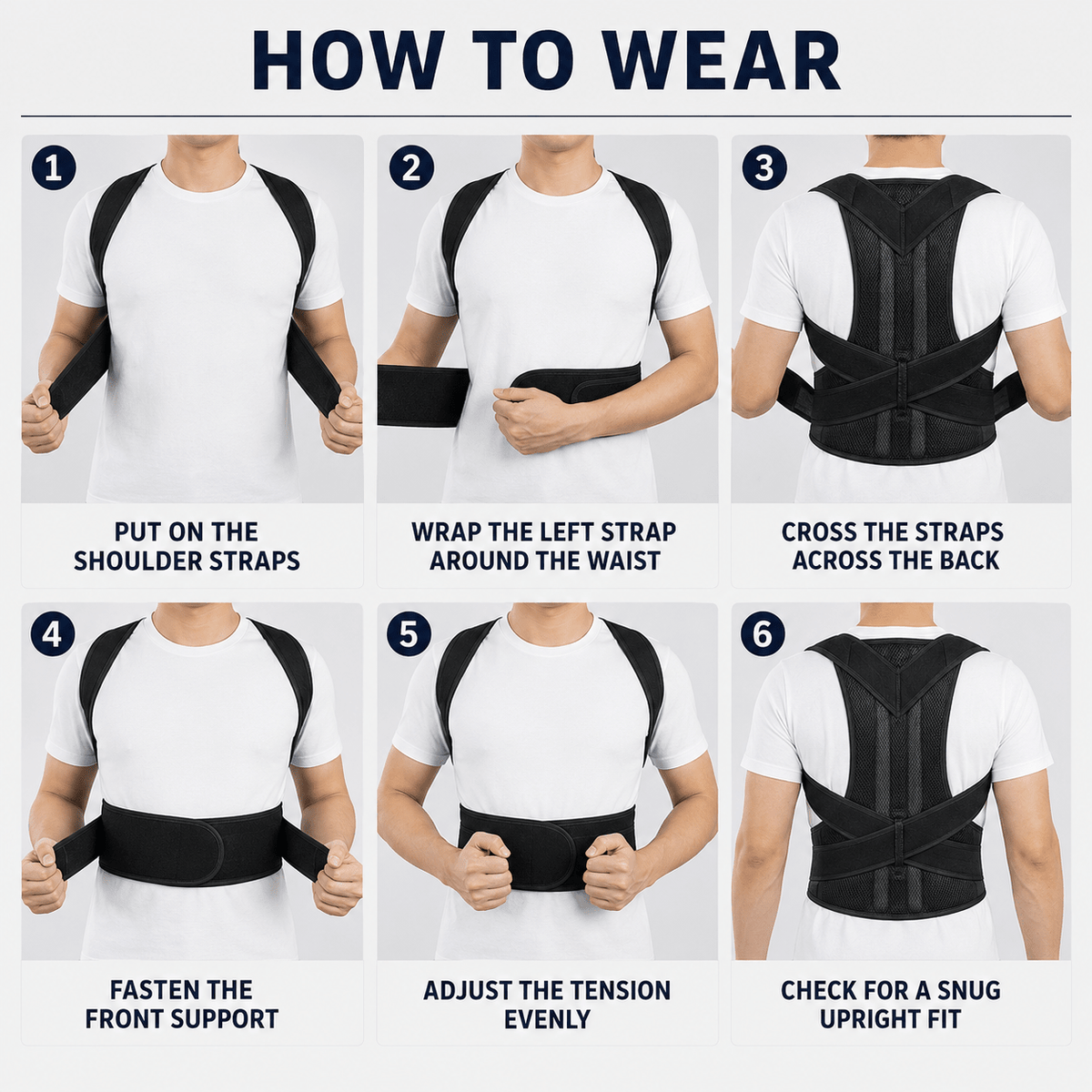 Lumbar Posture Support Vest - Adjustable Complete Back Relief