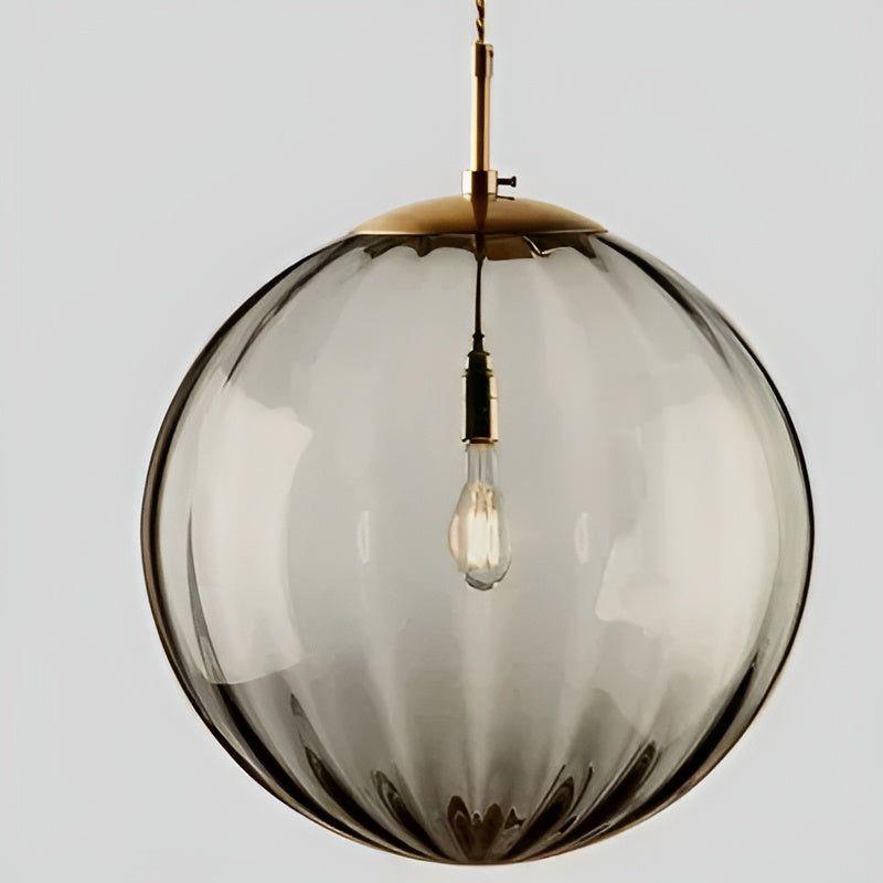 Suspension Globe Verre Fumé Nordic Élégant | 15cm Gris Salon Chic