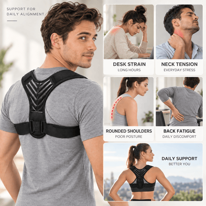 Back Support Harness - Padded Shoulders Light Office & Daily