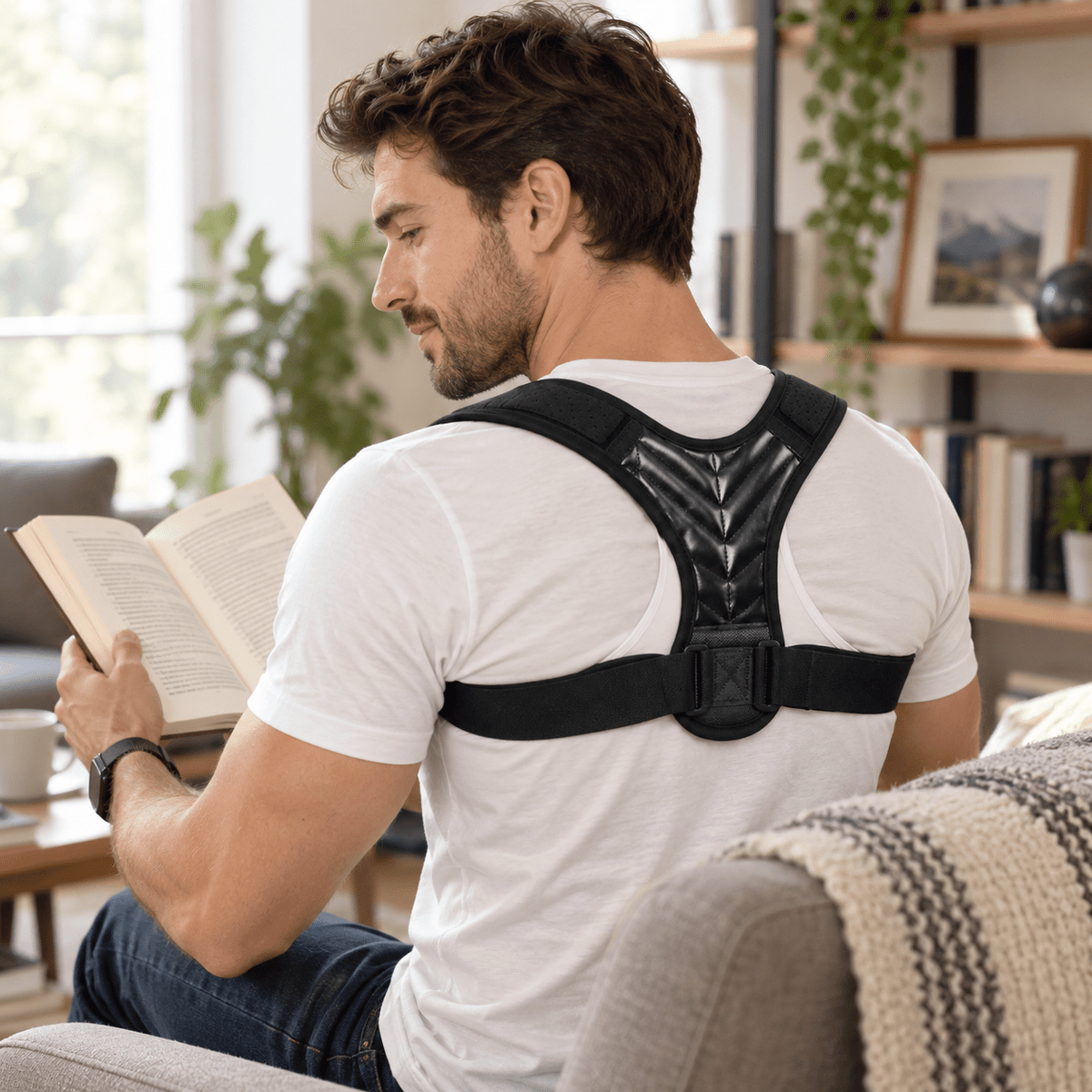 Back Support Harness - Padded Shoulders Light Office & Daily