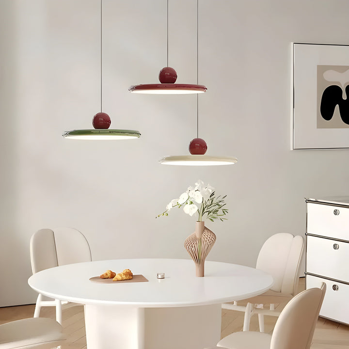 HavenHalo Suspension LED Verre Nordic Rouge | 30cm Ambiance Cosy