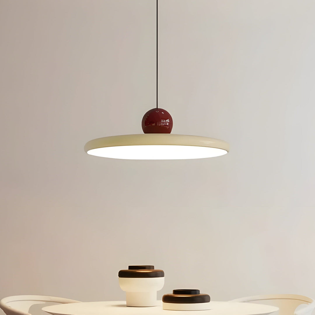 HavenHalo Suspension LED Verre Nordic Rouge | 30cm Ambiance Cosy