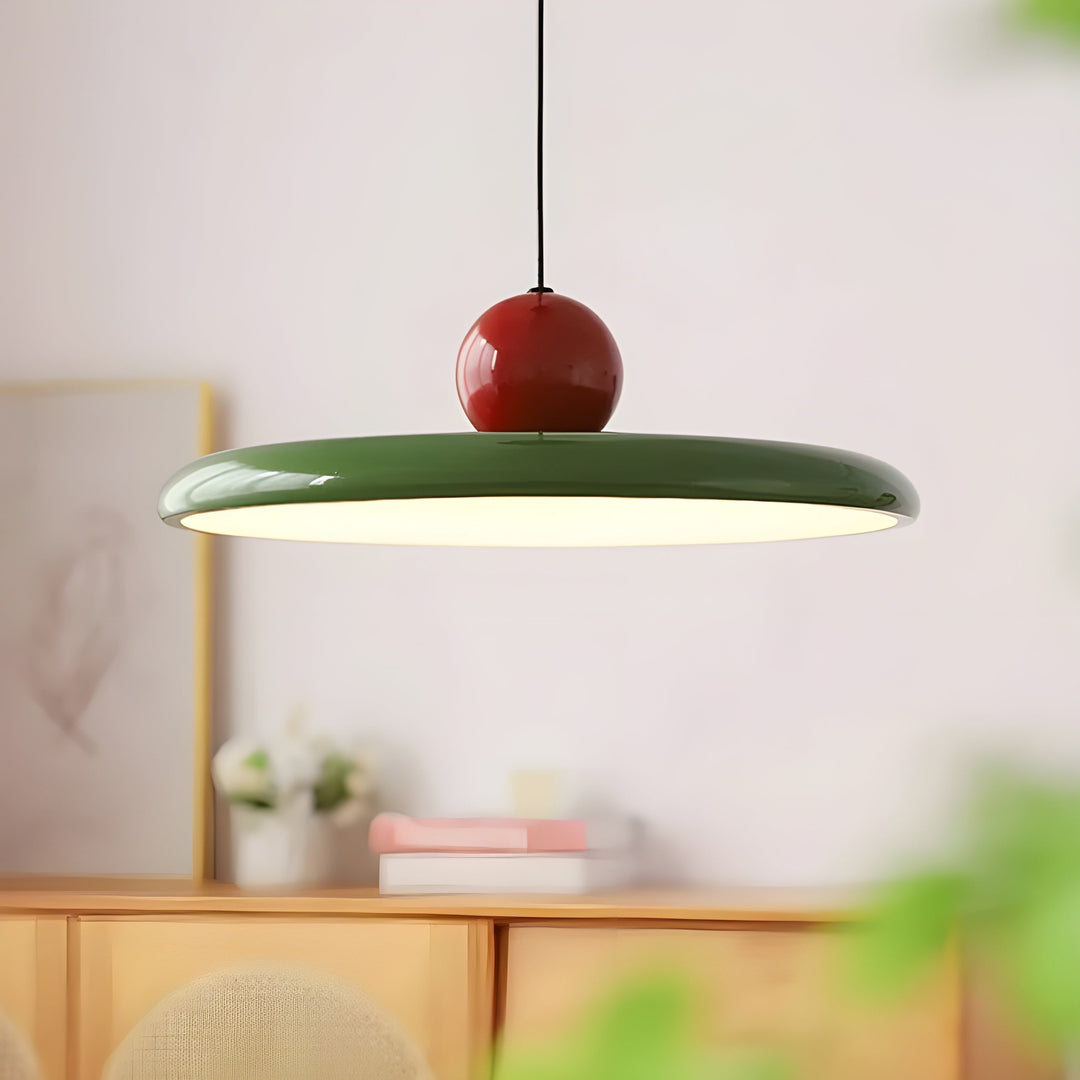 HavenHalo Suspension LED Verre Nordic Rouge | 30cm Ambiance Cosy