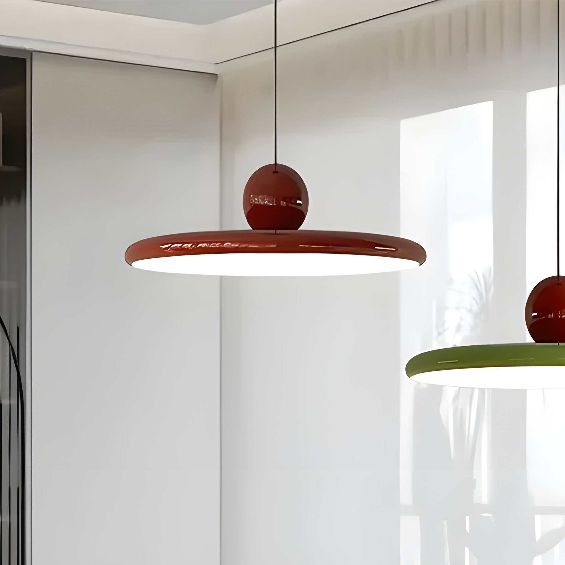 HavenHalo Suspension LED Verre Nordic Rouge | 30cm Ambiance Cosy