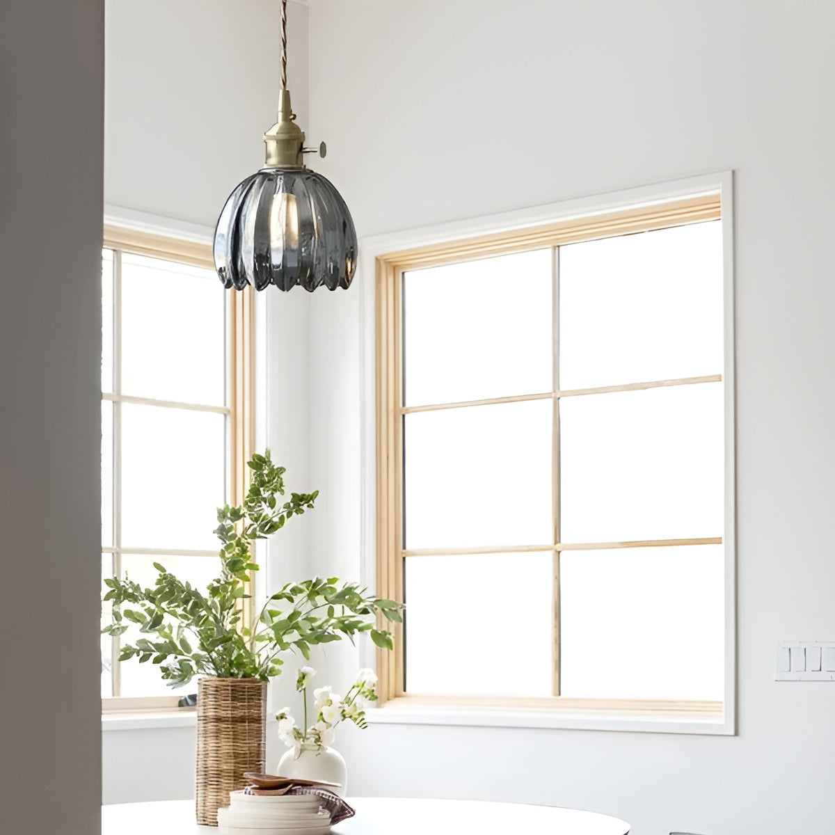 Suspension Verre Fleurs Japonais | Design Cosy pour Ambiance Chaleureuse