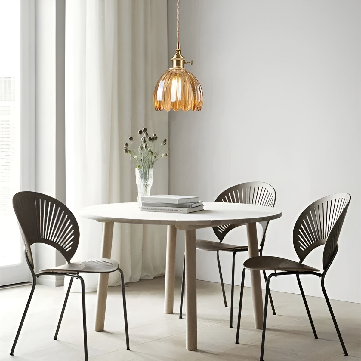 Suspension Verre Fleurs Japonais | Design Cosy pour Ambiance Chaleureuse