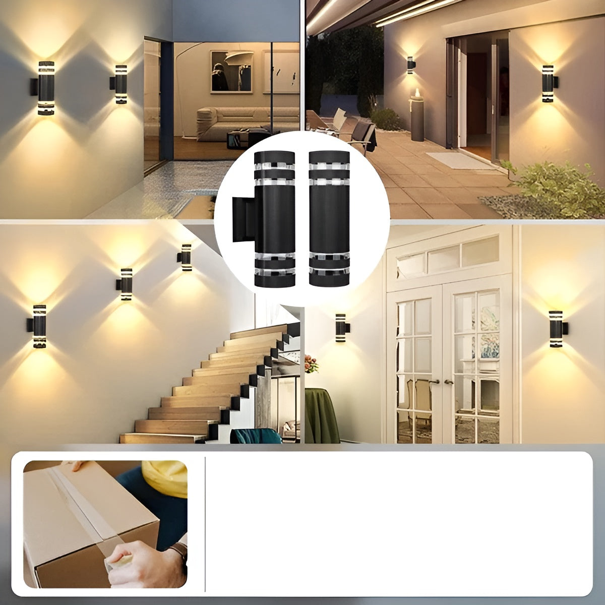 Applique Extérieure Up-Down Étanche | Jardin et Balcon Blanc Chaud Moderne