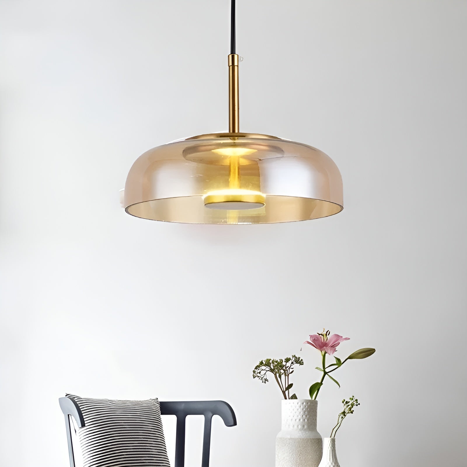 Suspension Verre LED Élégante | Salle à Manger Chambre et Salon Lumière Chaude