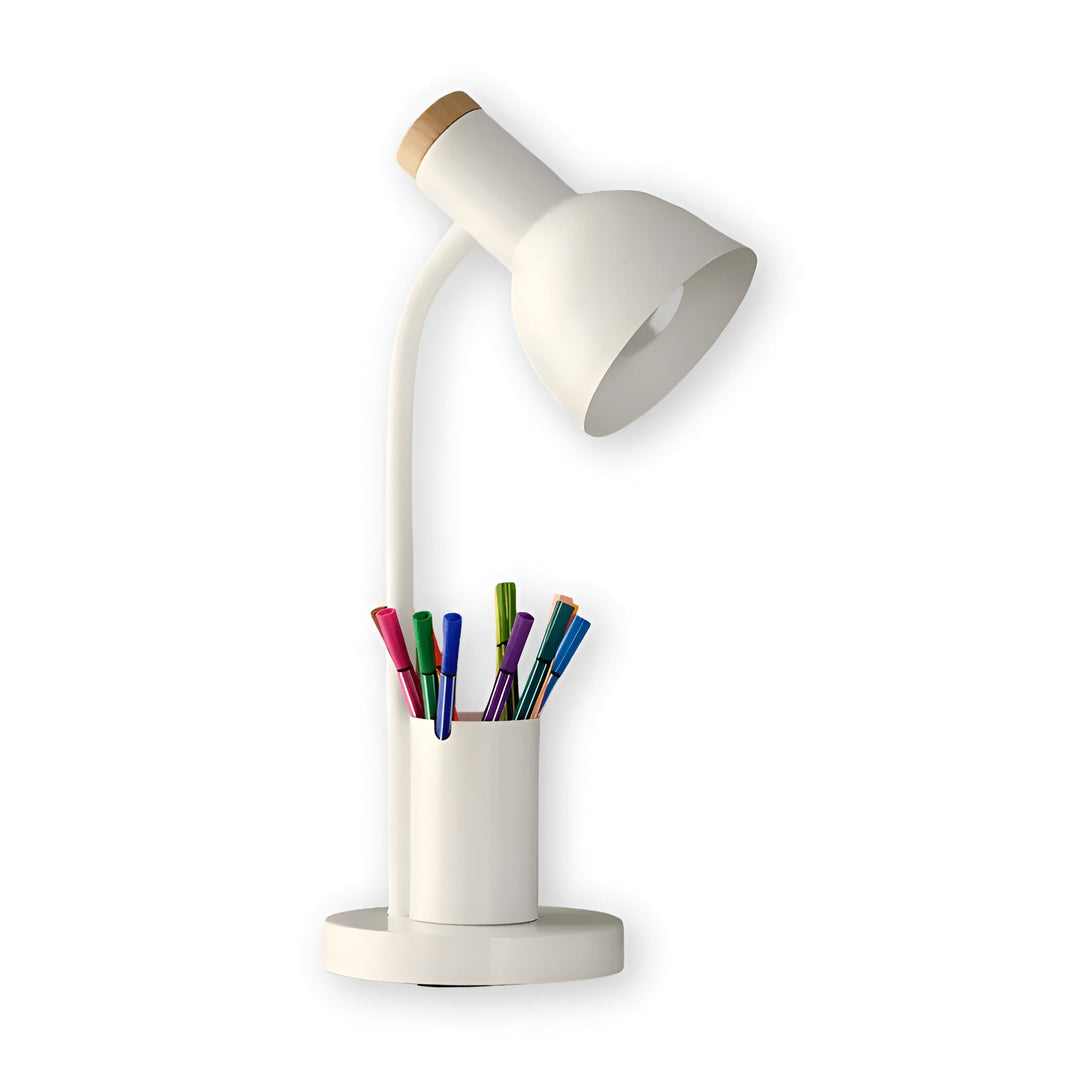 Lampe Bureau avec Pot à Crayons Stylée | Pratique Blanc LED Organisateur