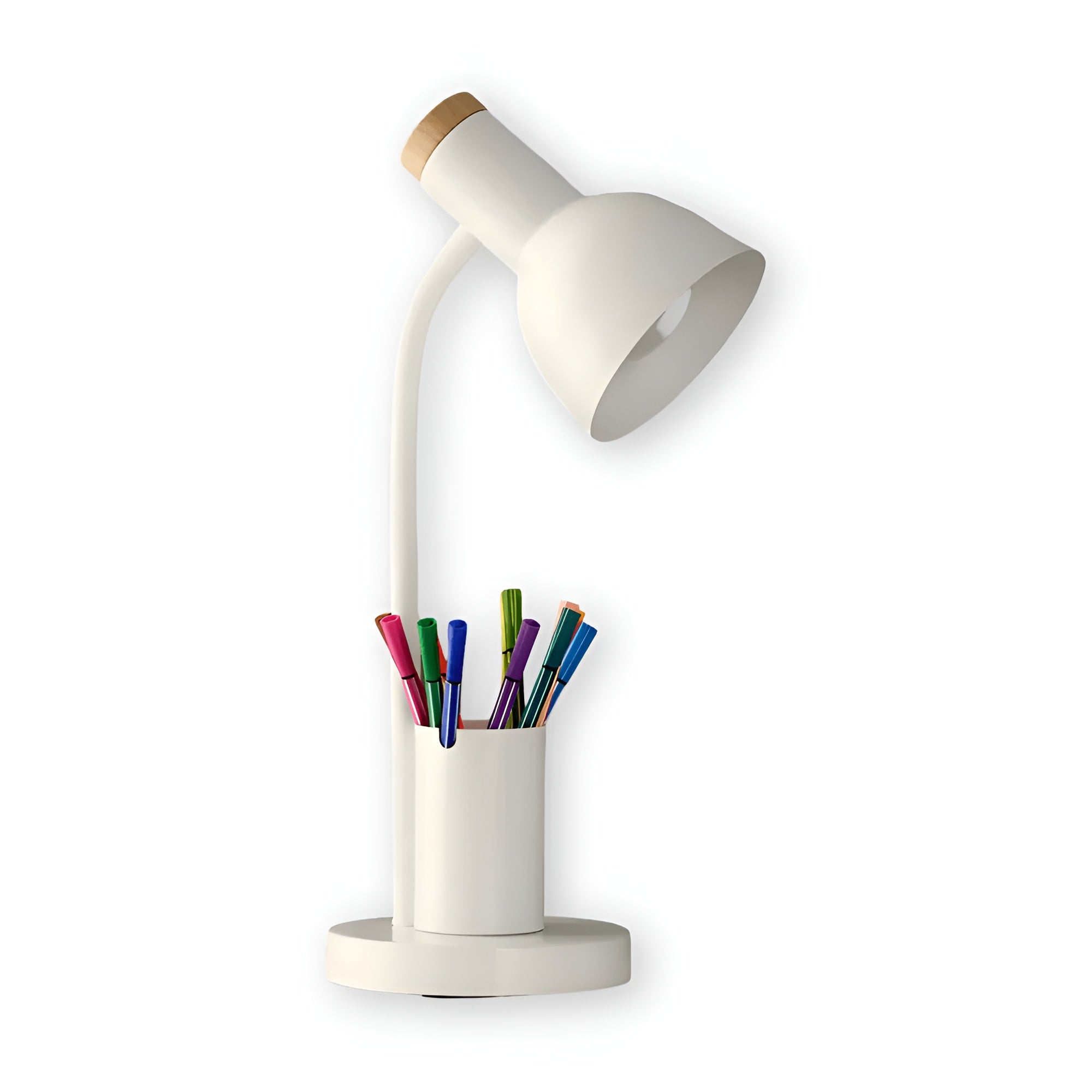 Lampe Bureau avec Pot à Crayons Stylée | Pratique Blanc LED Organisateur