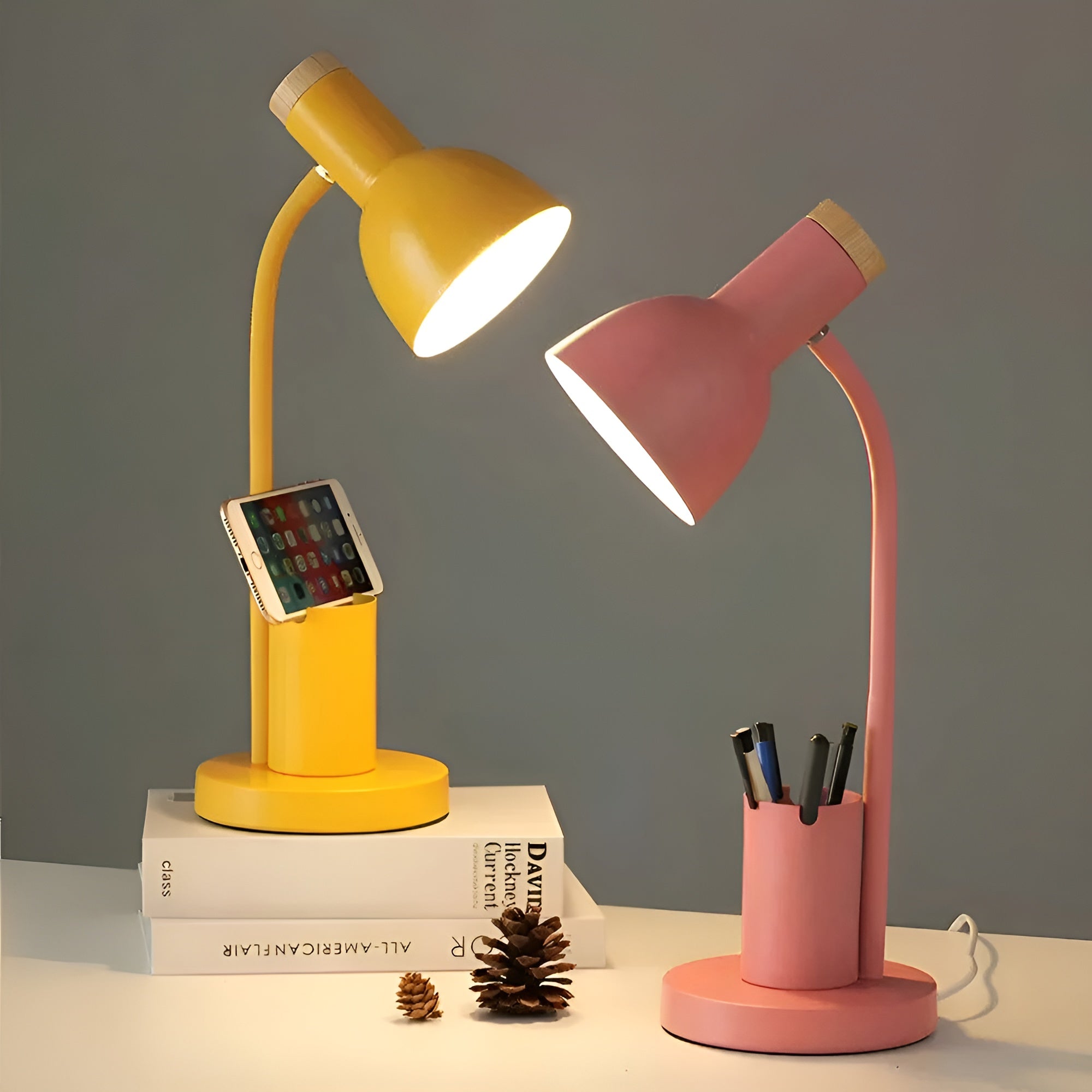 Lampe Bureau avec Pot à Crayons Stylée | Pratique Blanc LED Organisateur