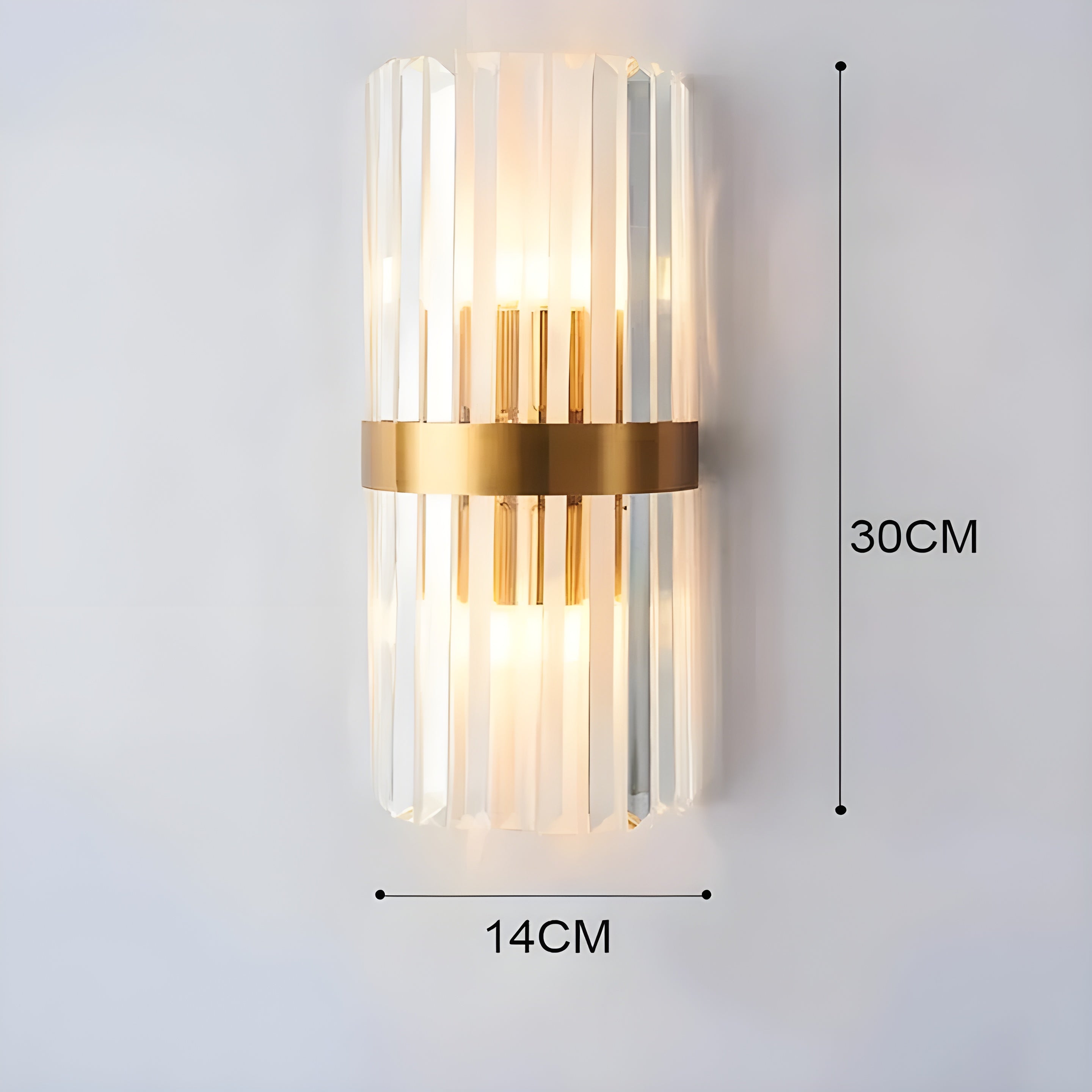 Applique Effet Cristal Accent Doré Élégant | 35cm Or Lumière Décorative