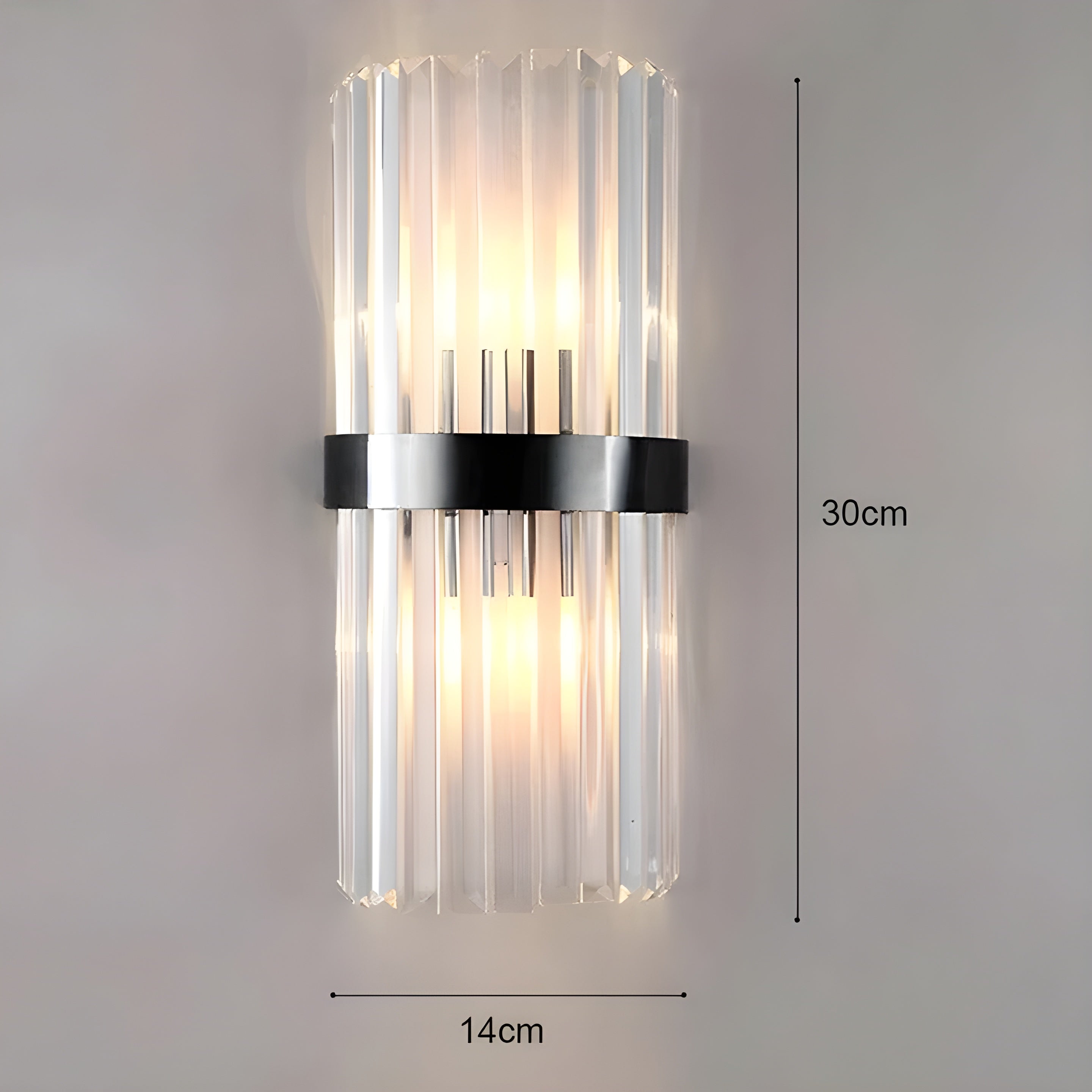 Applique Effet Cristal Accent Doré Élégant | 35cm Or Lumière Décorative