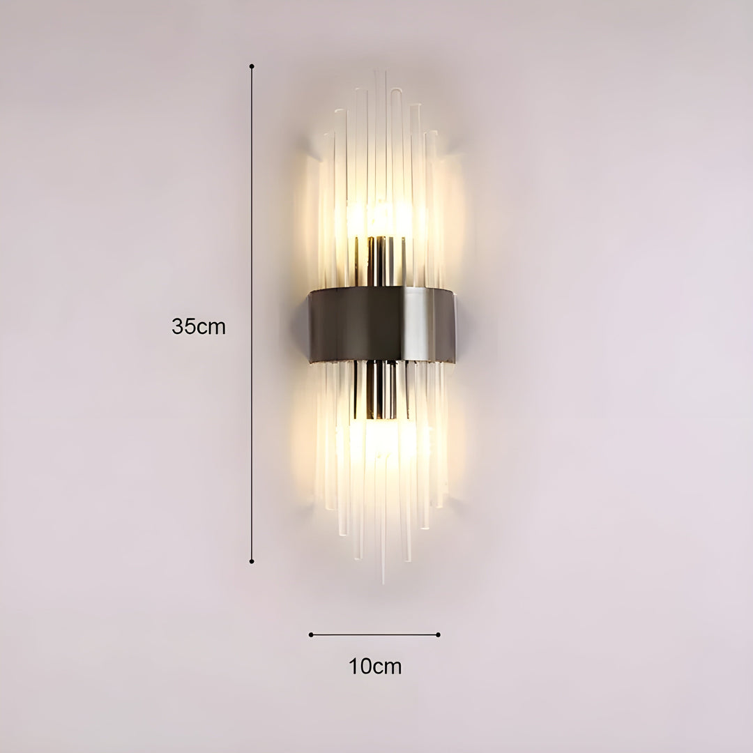 Applique Effet Cristal Accent Doré Élégant | 35cm Or Lumière Décorative