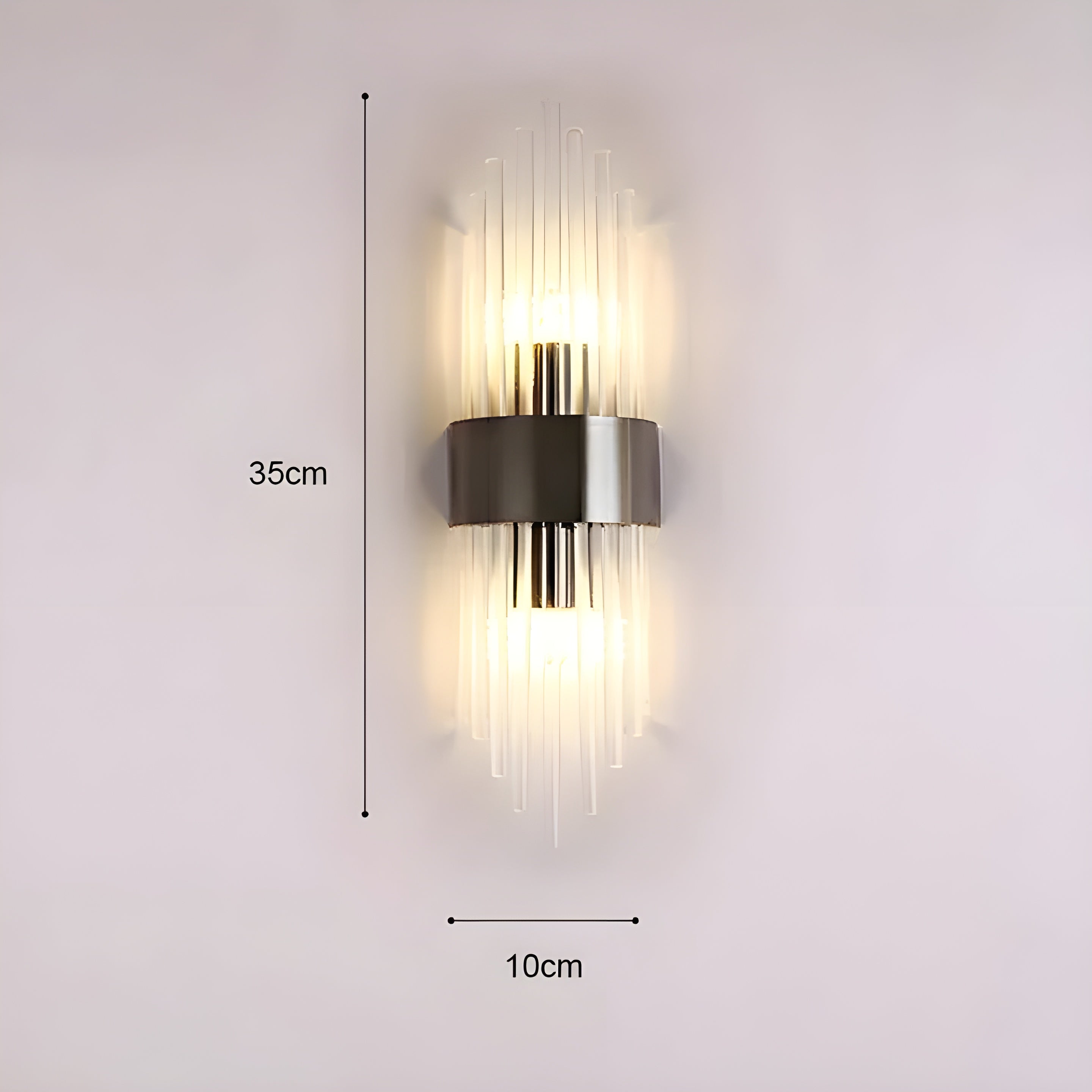 Applique Effet Cristal Accent Doré Élégant | 35cm Or Lumière Décorative