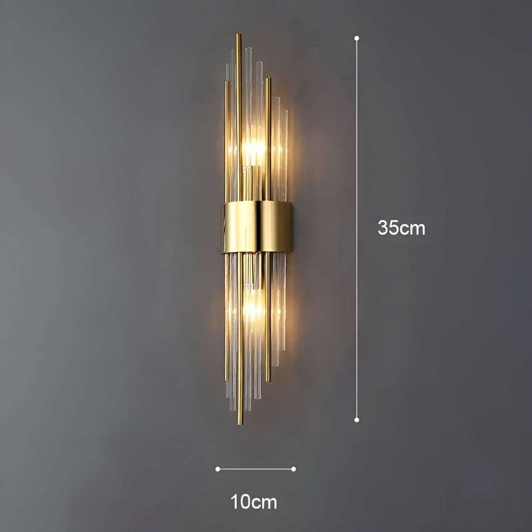 Applique Effet Cristal Accent Doré Élégant | 35cm Or Lumière Décorative