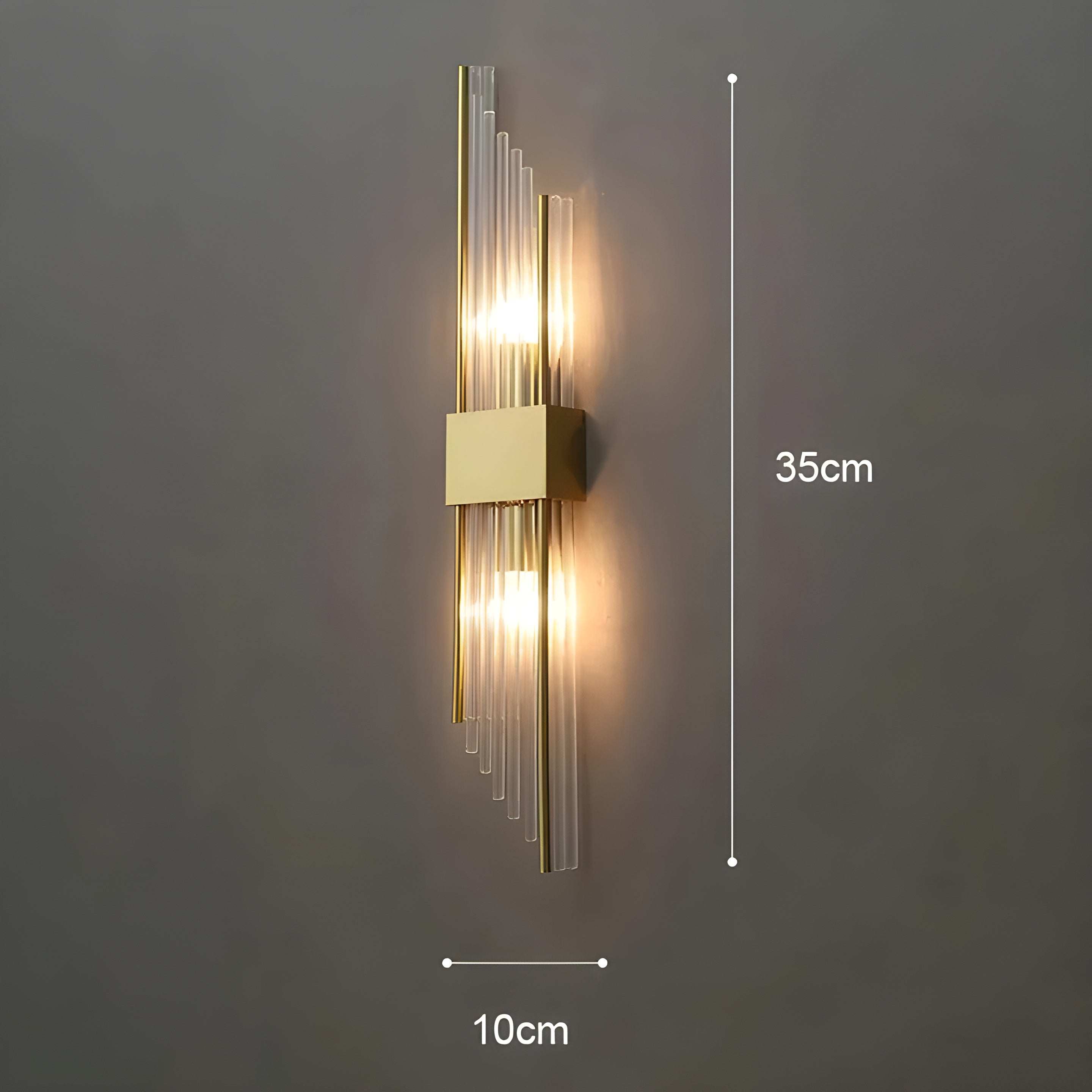 Applique Effet Cristal Accent Doré Élégant | 35cm Or Lumière Décorative