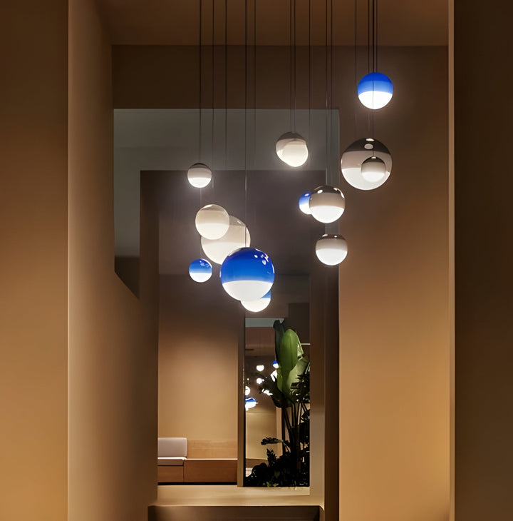 LumiOrb Suspension Ballon Créative LED Ambiance | Bleu D15 ou D20cm Féerique