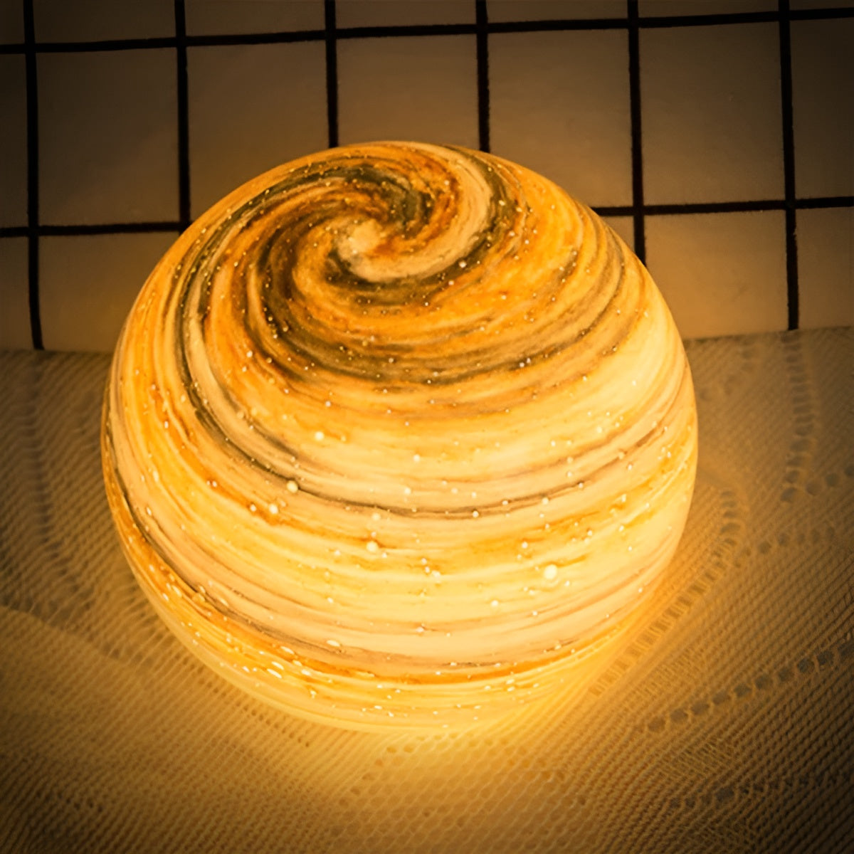 LunaCrystal Lampe Lune en Verre | Lumière Cosmique Magique pour Salon et Chambre