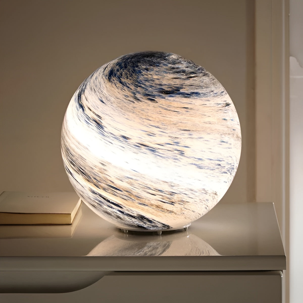 LunaCrystal Lampe Lune en Verre | Lumière Cosmique Magique pour Salon et Chambre