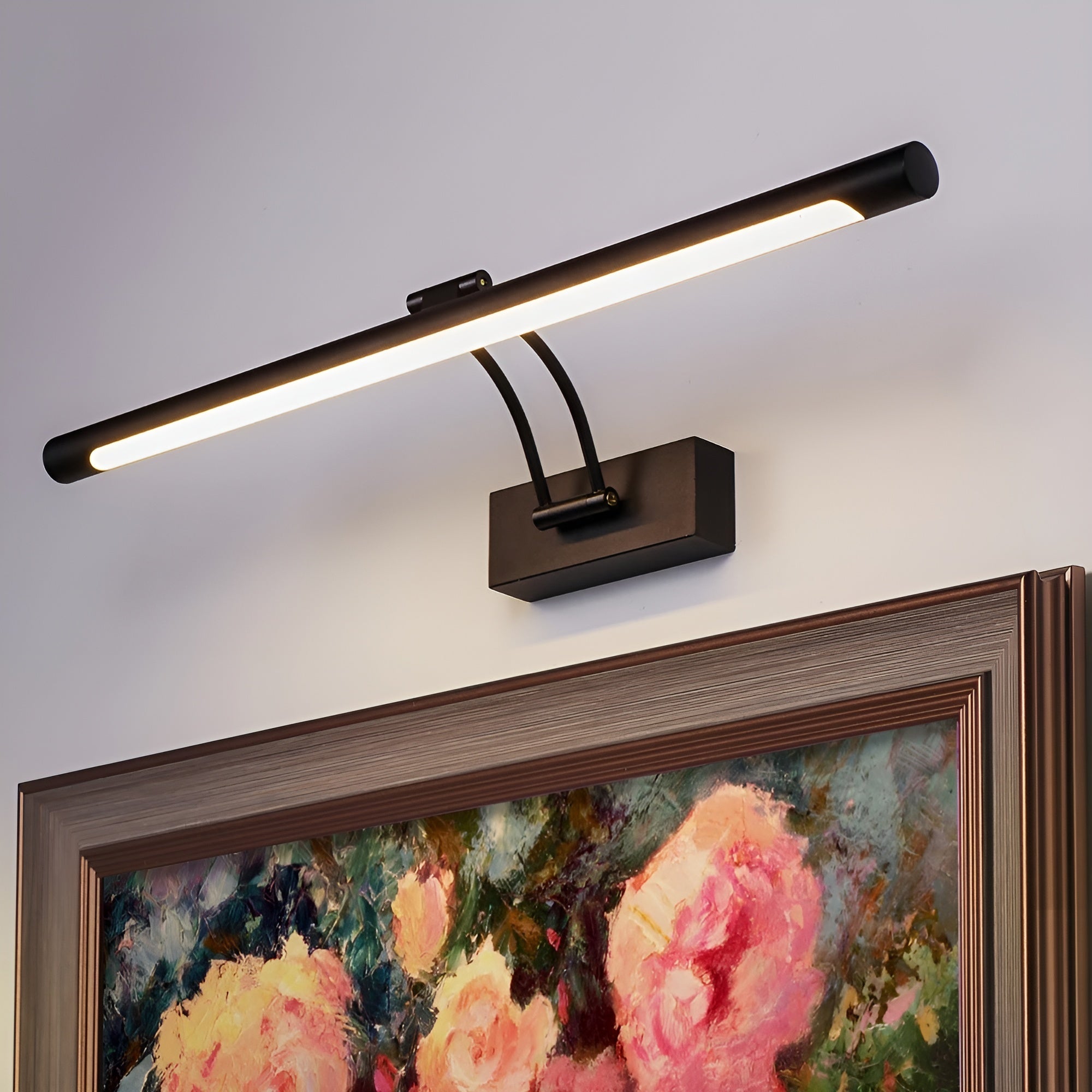 Applique Moderne Miroir Noir ou Argent | Idéale au-Dessus du Miroir 40cm