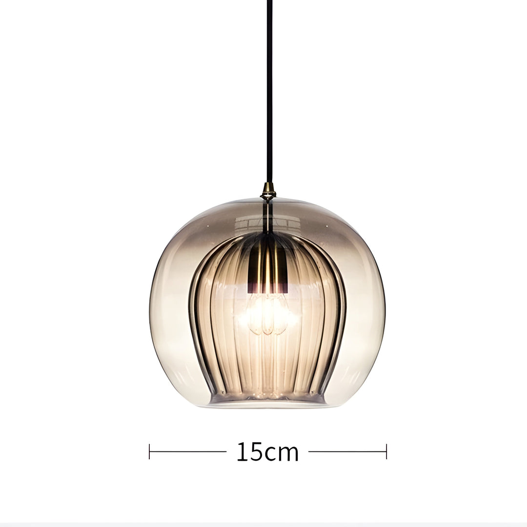FrostedGlow Suspension Verre Dépoli Moderne | Douce Lumière Diffuse 15cm Transparent