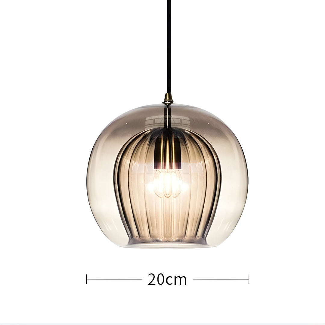 FrostedGlow Suspension Verre Dépoli Moderne | Douce Lumière Diffuse 15cm Transparent