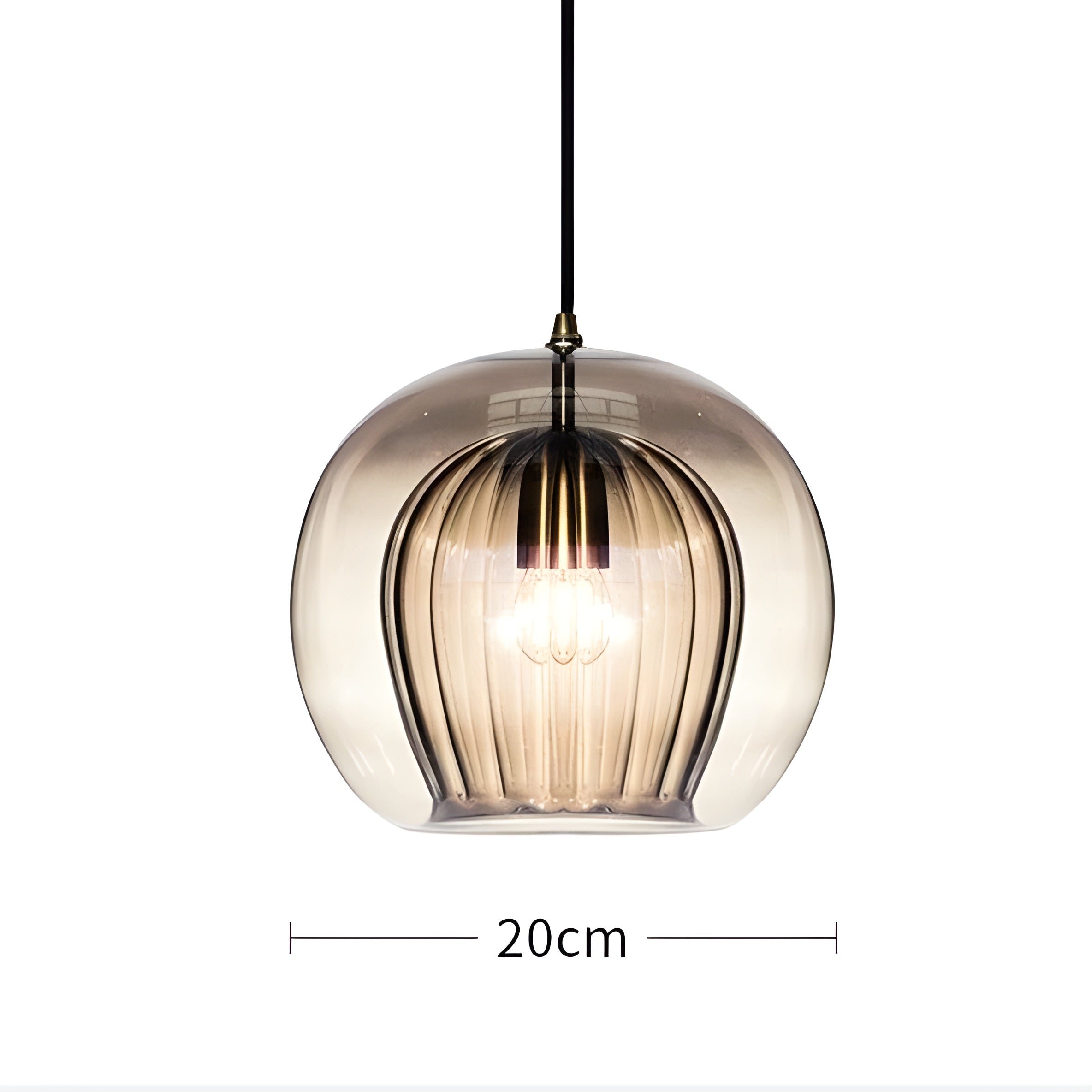 FrostedGlow Suspension Verre Dépoli Moderne | Douce Lumière Diffuse 15cm Transparent