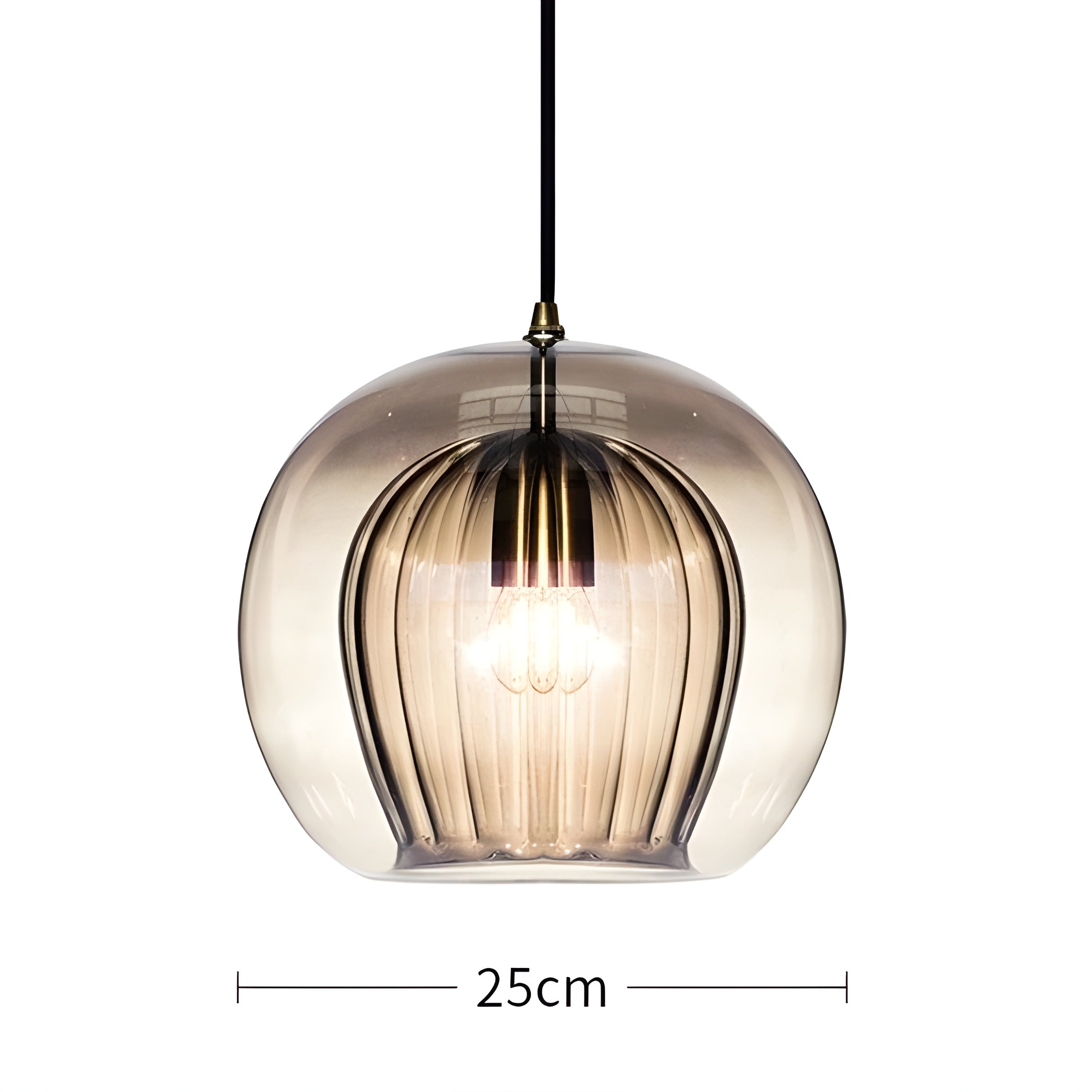 FrostedGlow Suspension Verre Dépoli Moderne | Douce Lumière Diffuse 15cm Transparent