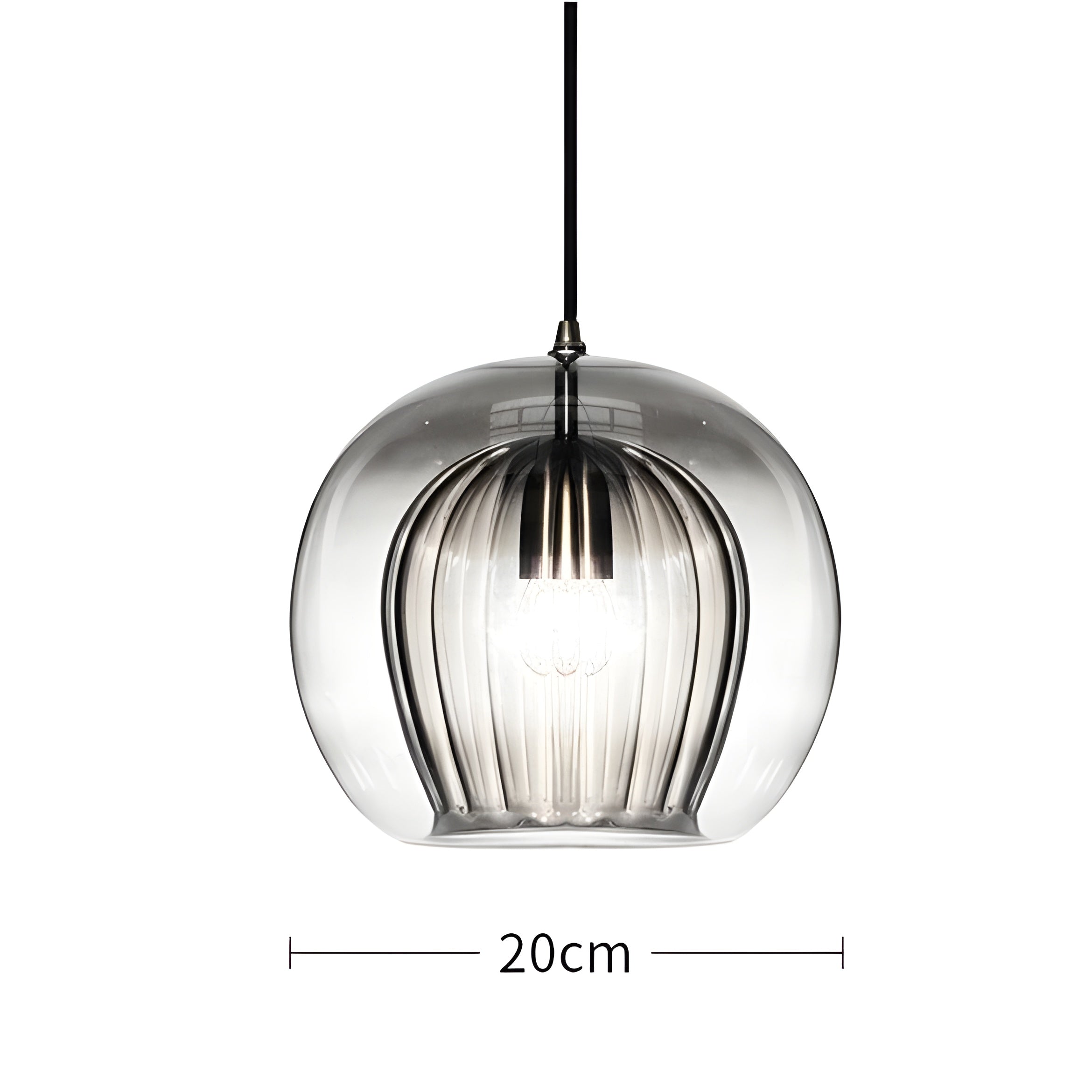 FrostedGlow Suspension Verre Dépoli Moderne | Douce Lumière Diffuse 15cm Transparent