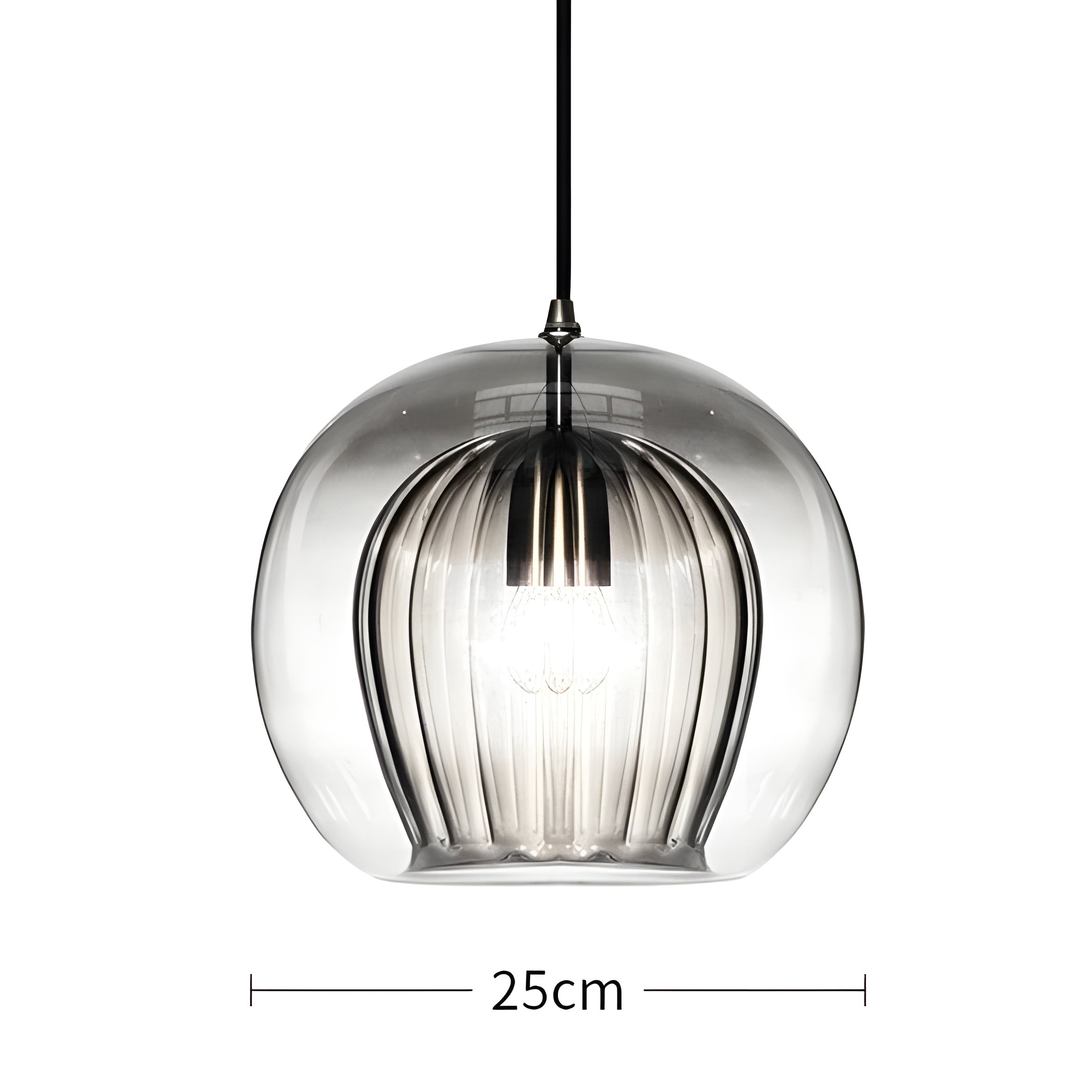 FrostedGlow Suspension Verre Dépoli Moderne | Douce Lumière Diffuse 15cm Transparent