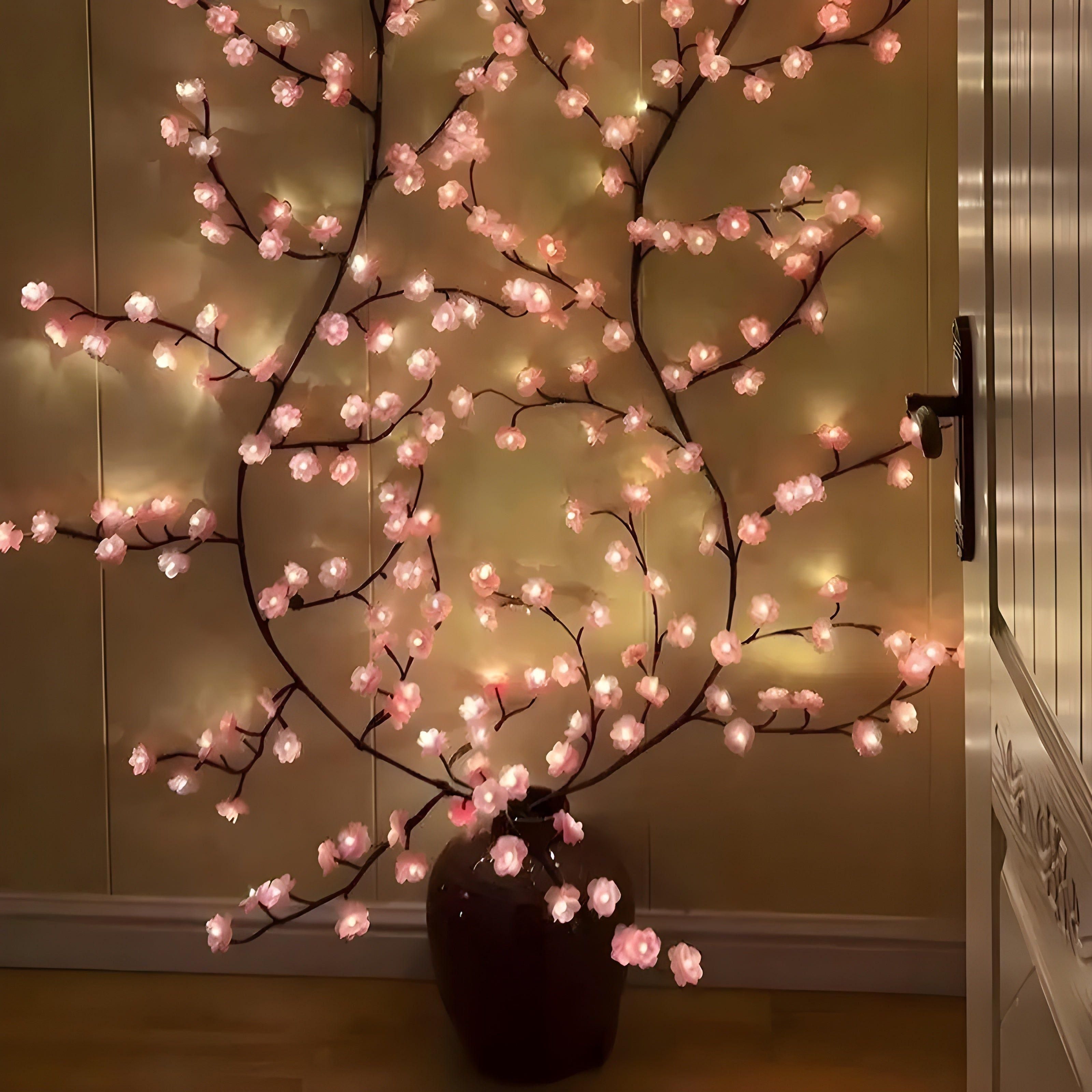 BlossomAura Lampe Fleur de Cerisier USB LED | Décoration Organique Douce