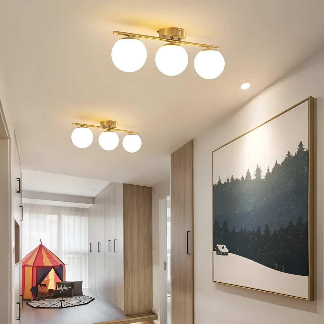 Plafonnier Verre Nordic Salon et Chambre | Noir 1 ou 2 Coupes Design Épuré