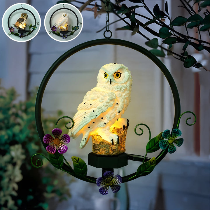 LumiOwl Lampe Solaire Suspendue Hibou | Décoration Jardin Magique Style A ou B