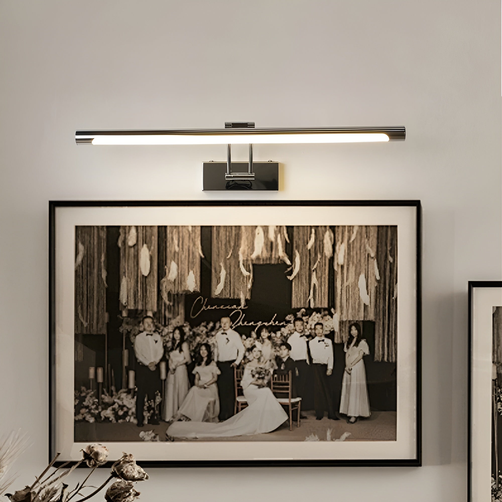 Applique Moderne Miroir Noir ou Argent | Idéale au-Dessus du Miroir 40cm