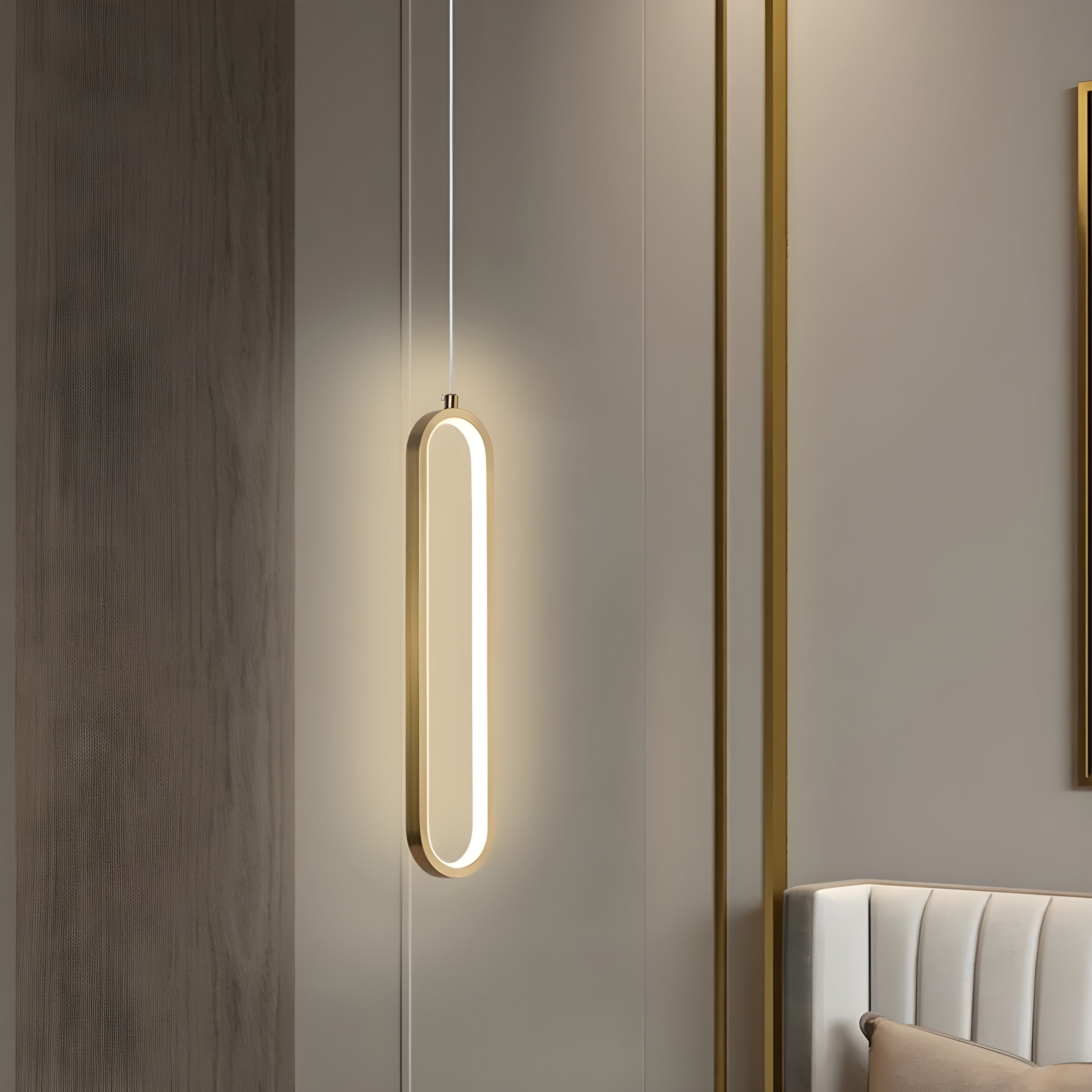 GildedGlow Suspension LED Dorée Ambiance | Noir Simple ou Autre Lumière Chaude